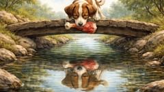 ¡Otro perro! ¡Con carne más grande! Pero era solo agua y una ilusión.