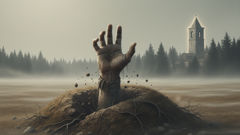 دراجر يخرج من تلّه، وهو مشهد يتكرر في الأساطير والسرد المحلي عبر جميع أنحاء النرويج.