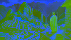 Pachacuti supervisa la construcción de Machu Picchu, donde los trabajadores levantan terrazas de piedra altas en las montañas de los Andes.