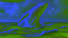 Moby Dick, der große weiße Wal, der die Oberfläche des Ozeans durchbricht.