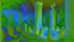 Zweite Säule von Persepolis in einem friedlichen Garten, der Weisheit symbolisiert.