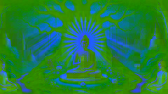 Buda, el noveno avatar, medita bajo el árbol Bodhi, irradiando paz y sabiduría divina.