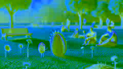 Zwei Samen, darunter der schlechte Samen, sitzen im Gras und plaudern in einem sonnigen Park.