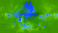 A guide and traveler exploring a bioluminescent cave with ancient carvings and gentle light.