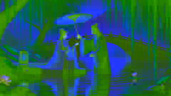 Bai Suzhen und Xu Xian treffen sich unter einem gemeinsamen Regenschirm am Westsee, was ihre schicksalhafte Romanze einleitet.