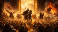 O clarim soou — pelas portas de Valhalla, os Einherjar marcham para a batalha final de Ragnarök.