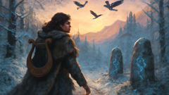 Elin journeys through the Norse wilderness, guided by ravens and ancient runes.