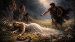 Ein Schlangenbiss am Tag ihrer Hochzeit reißt Eurydike für immer aus Orpheus' Leben – oder so glaubt der Tod.