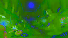 Alaric se ajoelha em um jardim repleto de flores brilhantes à noite, enquanto uma voz misteriosa sussurra das sombras.