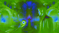 Alaric confronta o feiticeiro sombrio dentro de uma torre escura, segurando uma pedra pulsante de energia sombria.