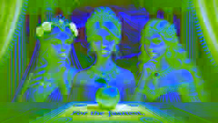 Hera, Athena, and Aphrodite gaze at the golden apple with curiosity and jealousy at the Mount Olympus landscape.