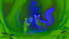 Liang se encuentra con un zorro blanco de tres colas que brilla en un bosque místico en el monte Yunlong.