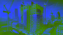 Um arranha-céu moderno em construção em Londres.