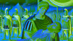 Achilles trauert im griechischen Lager um den Tod von Patroklos.