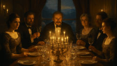 A Russian aristocratic family at a somber farewell supper before war