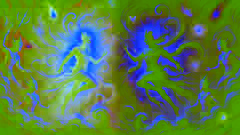 Devas and Asuras stand on opposite sides, surrounded by cosmic energy, symbolizing balance between light and dark.