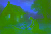 Ivan kneels in front of a sapling, the old lime tree’s spirit revealed in its brittle branches