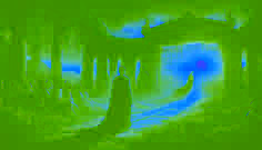 Orfeo mirando hacia atrás con angustia mientras Eurídice se desvanece en la neblina en una puerta oscurecida.
