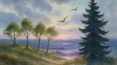 Eglė transformed into a spruce while her children become trees on the Baltic ridge.