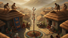 The growing terraces and plaza where the golden staff would be set, marking the foundation of Qosqo, later called Cusco.