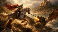 En nombre de Cristo, el caballero se lanzó a la perdición.
