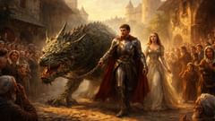 El monstruo que había matado a sus hijos—ahora llevado por la cinta de una princesa.