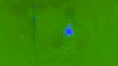 Silueta fantasmagórica de un señalero haciendo señas mientras un tren de medianoche sale a toda prisa de un oscuro túnel.