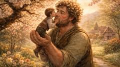 Levantó al niño, y una primavera recorrió su corazón.
