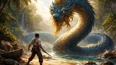 Trinta cúbitos de comprimento, barbas de ouro, escamas de lapislázuli — o senhor da ilha.