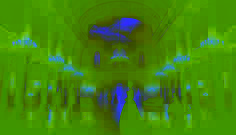 Intense confrontation between Eleanor and the apparitions of Henry and Emily in the grand ballroom during a storm.
