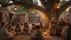 تحت شجرة القطن يلين الضحك ليصبح إصلاحاً؛ ينسج الأطفال وكبار السن الاعتذار في عادة جديدة.