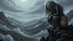 Gryla, Mutter des Vulkankamms.

Alternative stilistisch:
- Gryla – Mutter des Vulkankamms.

Hinweis: Falls du 