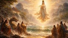 Die Göttin der Barmherzigkeit — und das Meer beruhigte sich auf ihr Wort.