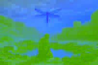 A hopeful traveller watching a glowing dragonfly spirit vanish at dawn in the dunes