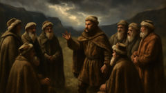 Homens se reúnem no Althing sob os imponentes penhascos islandeses para decidir o destino de Hrafnkell.