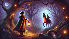 Aisling follows the Puca through an enchanted Irish forest aglow with moonlight.