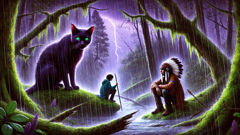 Ayita and the Wampus Cat brave a stormy night to rescue a lost child in the Appalachian woods