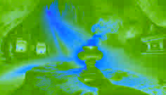 A swirling golden spirit emerging from an ancient Chinese lamp