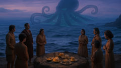 Ofrendas de esteras tejidas y pescado al vapor en el arrecife para aplacar a Kave, el dios pulpo.