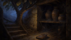 Old ledger under the fig tree marking debts and kindnesses during the twelve days of Christmas