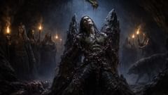 Los dioses atan a Loki con las entrañas de su propio hijo, sellando su destino hasta el Ragnarök.
