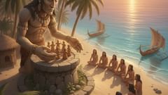 Louquo infunde la palabra en los primeros seres humanos y establece un pacto de escucha entre los humanos y la naturaleza.