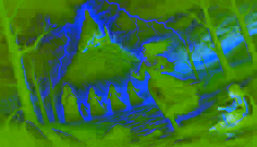 Mara flees down Klek Mountain as lightning flashes behind her, the witches standing in the ruins, watching her escape.