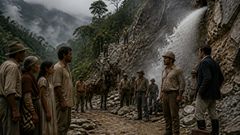 Là où la colline fut ouverte pour en tirer profit, l’eau jaillit comme un souffle retenu.