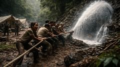 Cuando la tubería se soltó, la montaña respondió con agua en lugar de palabras.