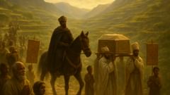 Menelik regresa a las tierras altas con una reliquia sagrada, una procesión que fusionó linaje, ley y devoción en una historia nacional.