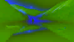 Una silueta oscura en la orilla del agua bajo un cielo sin estrellas, su cabeza triangular rompiendo la superficie como una sombra irregular.