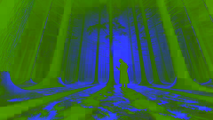 Une silhouette fantomatique d’un extraterrestre aperçue à travers d’étranges perturbations dans les motifs de la nature