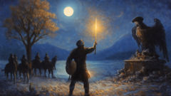 Moonlit siege at Silver Lake as Jangar faces the Vulture King’s frost-bound host.
