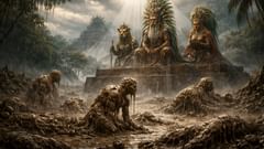 Shaped from earth, they could not hold their form—the first attempt at humanity melted into nothing.